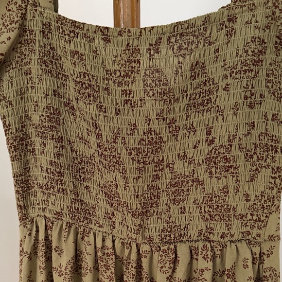 Olive Green Paisley Floral Maxi Dress - Picture 8 of 8